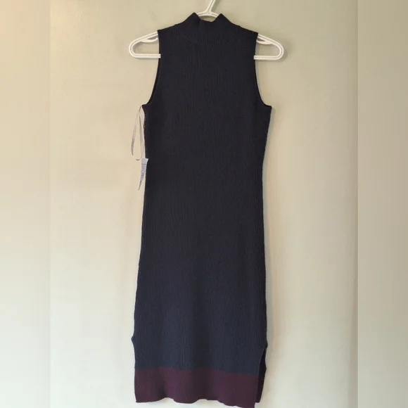 NWT Athleta Winterlude Sz XXS Merino Wool Burgundy Mockneck Sleeveless Dress - Picture 2 of 7